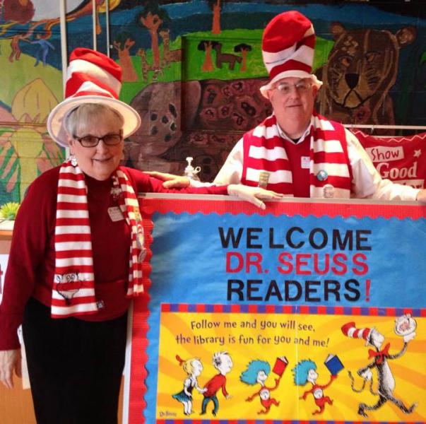 community volunteers on dr. suess day